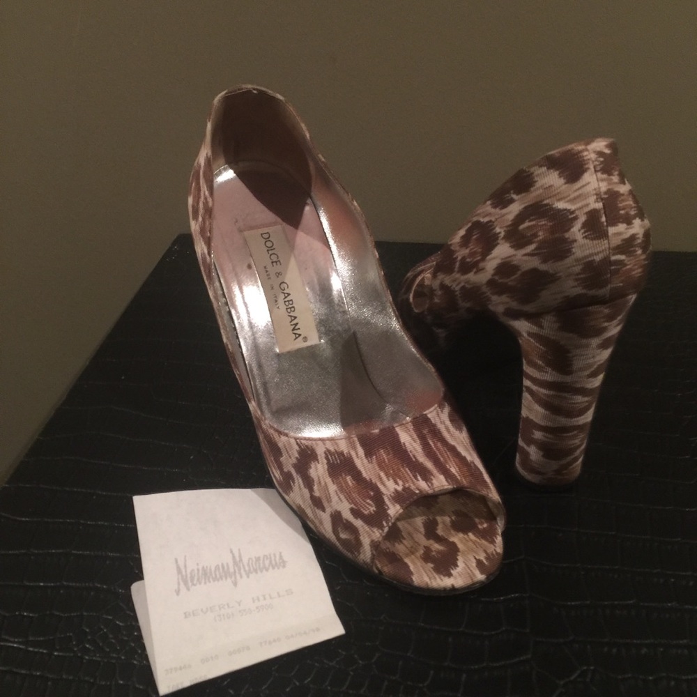 VINTAGE DOLCE & GABBANA animal print HEELS - Picture 2 of 8